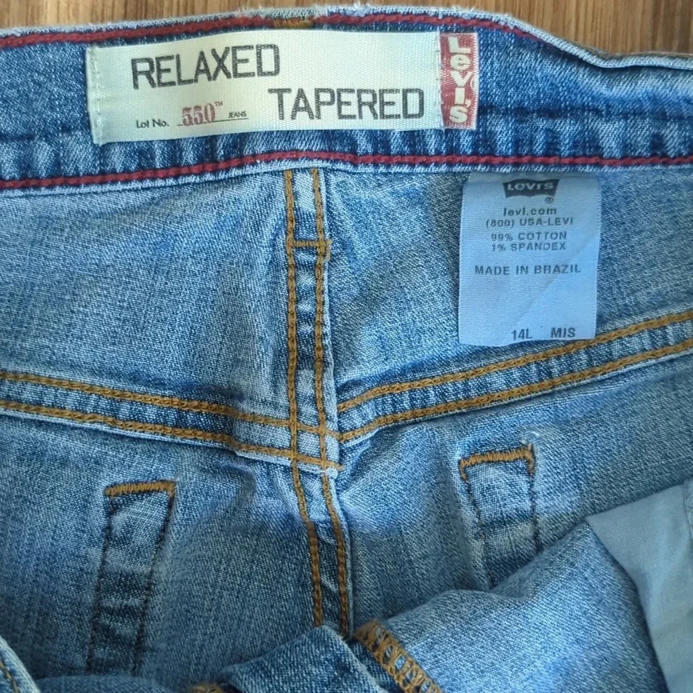 Levi Relaxed Tapered Classic Blue Jeans US 14L Long Tall 155513101‎ - Picture 4 of 5